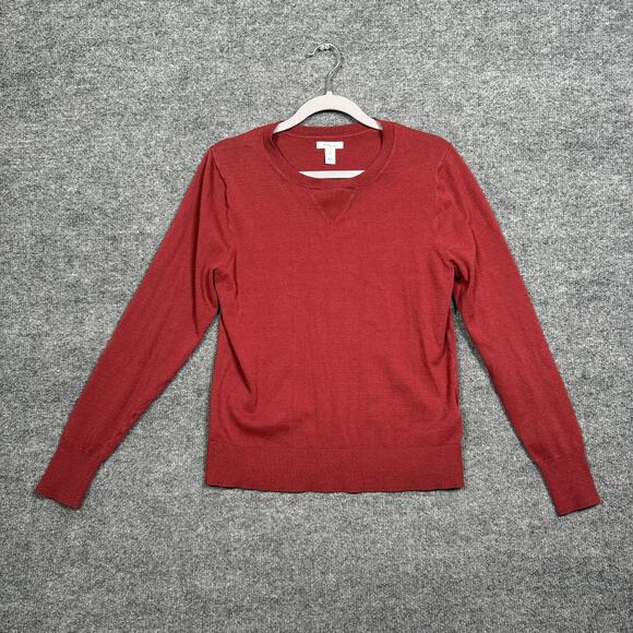 Daily Ritual Mens Sz Medium Crew Neck Sweater Burnt Orange Pullover Long Sleeves - Picture 1 of 7